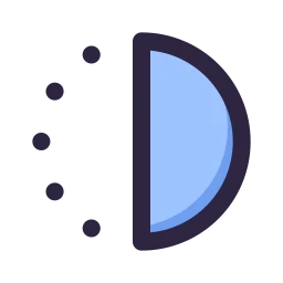 Moon half icon, Lineal style