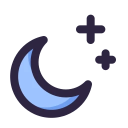 Moon stars icon, Lineal style