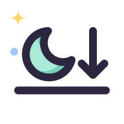 Moonset icon, Lineal style