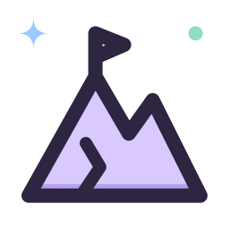 Mountain trail icon, Lineal style