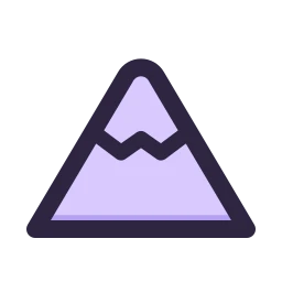 Mountain icon, Lineal style
