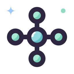 Network hub icon, Lineal style