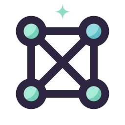 Network mesh icon, Lineal style