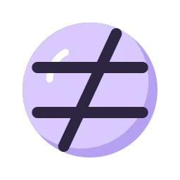 Not equal icon, Lineal style