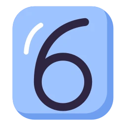 Number 6 icon, Lineal style