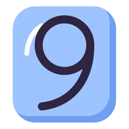 Number 9 icon, Lineal style