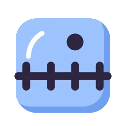 Number line icon, Lineal style