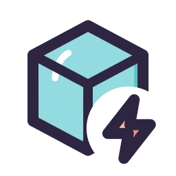 Package bolt icon, Lineal style