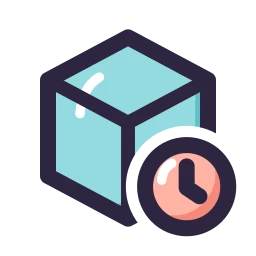 Package clock icon, Lineal style