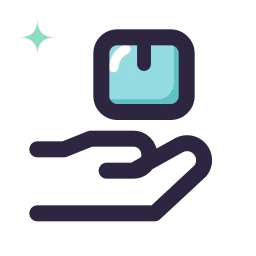 Package hand icon, Lineal style