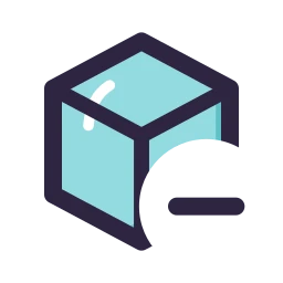 Package minus icon, Lineal style