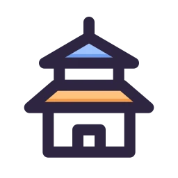 Pagoda icon, Lineal style