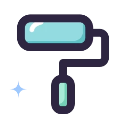 Paint roller icon, Lineal style