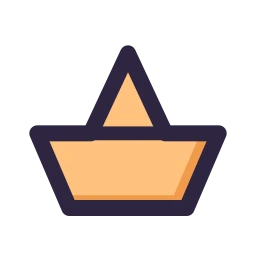 Paper boat icon, Lineal style