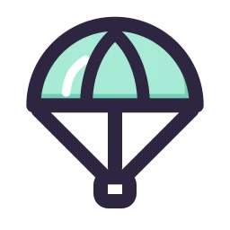 Parachute icon, Lineal style