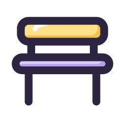 Park bench icon, Lineal style