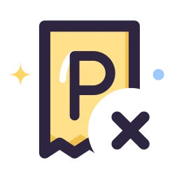 Parking ticket x icon, Lineal style