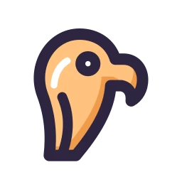 Parrot icon, Lineal style