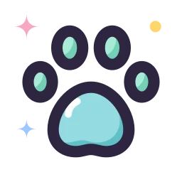 Paw icon, Lineal style