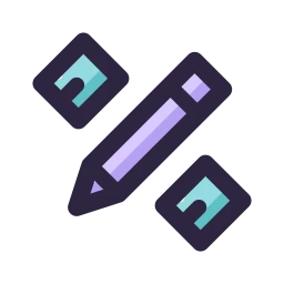 Pencil ruler icon, Lineal style