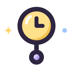 Pendulum clock icon, Lineal style
