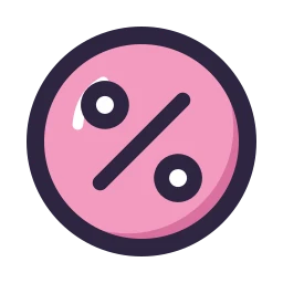 Percent circle icon, Lineal style