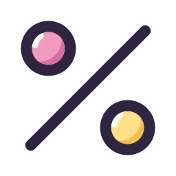Percent icon, Lineal style