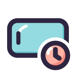 Phone landscape clock icon, Lineal style