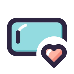 Phone landscape heart icon, Lineal style