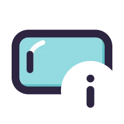 Phone landscape info icon, Lineal style
