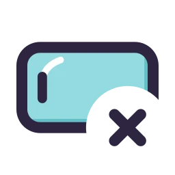 Phone landscape x icon, Lineal style