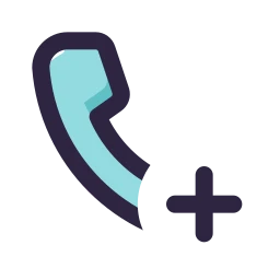 Phone plus icon, Lineal style