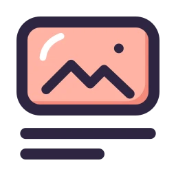 Photo caption icon, Lineal style
