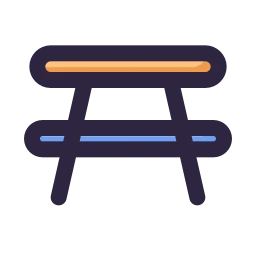Picnic table icon, Lineal style