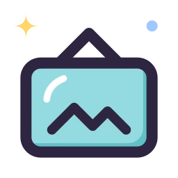 Picture frame icon, Lineal style