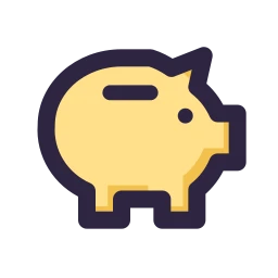 Piggy bank icon, Lineal style