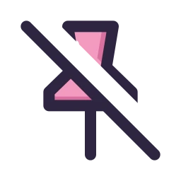 Pin off icon, Lineal style