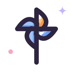Pinwheel icon, Lineal style