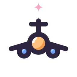 Plane front icon, Lineal style