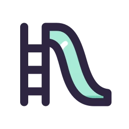 Playground slide icon, Lineal style