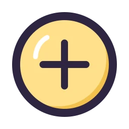 Plus circle icon, Lineal style