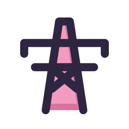 Power pylon icon, Lineal style