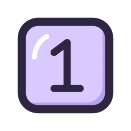 Square number 1 icon, Lineal style