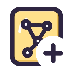 Star chart plus icon, Lineal style