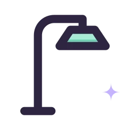 Street lamp icon, Lineal style