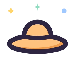 Sun hat icon, Lineal style