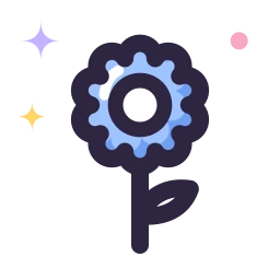 Sunflower icon, Lineal style