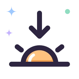 Sunset icon, Lineal style