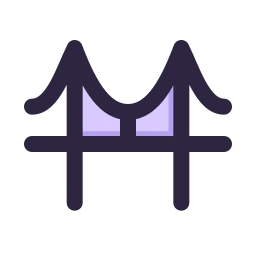 Suspension bridge icon, Lineal style