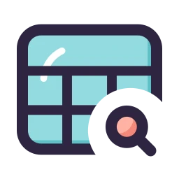 Table search icon, Lineal style
